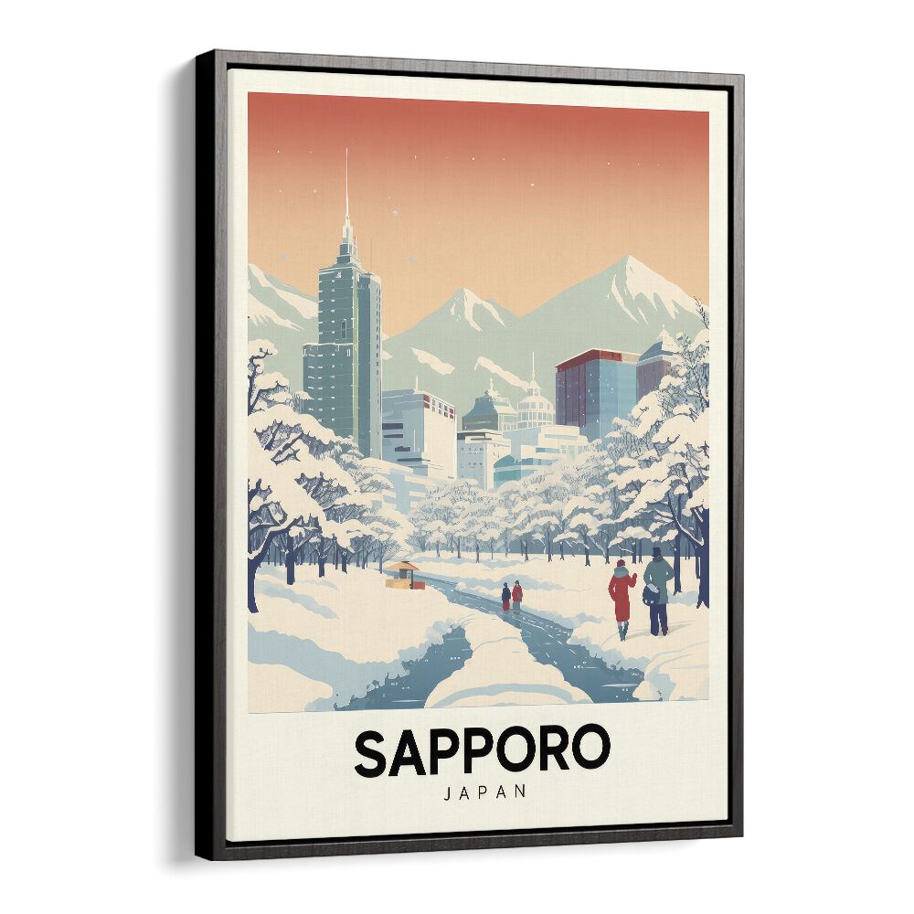 sapporo serenity travel posters in Black Floater Frame