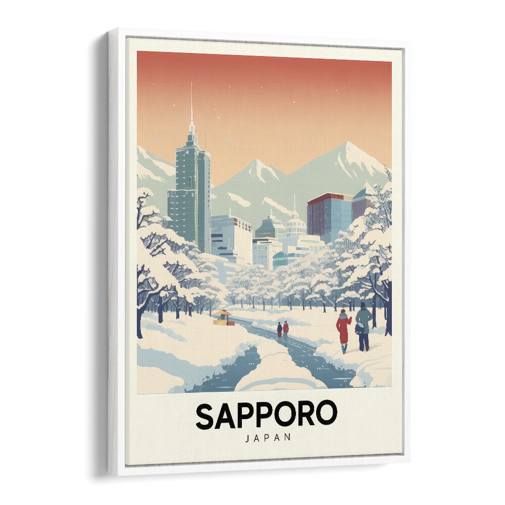 sapporo serenity travel posters in White Floater Frame