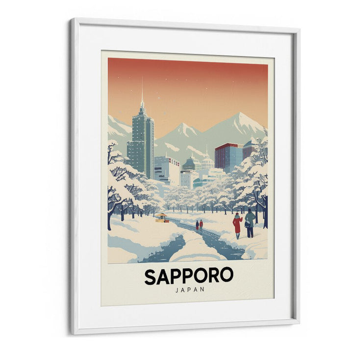 sapporo serenity travel posters in White Frame With Mount