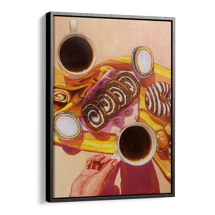 saturday morning kitchen posters in Black Floater Frame