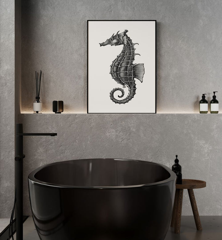 seahorse by jay stanley geometric art paintings Artwork IIIplaced on a wall