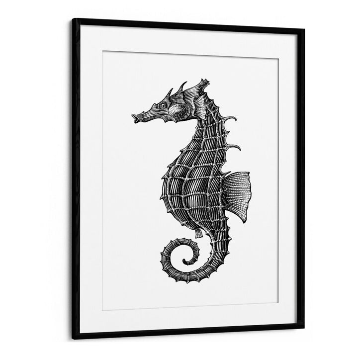 seahorse by jay stanley geometric art paintings in Black Frame With Mount