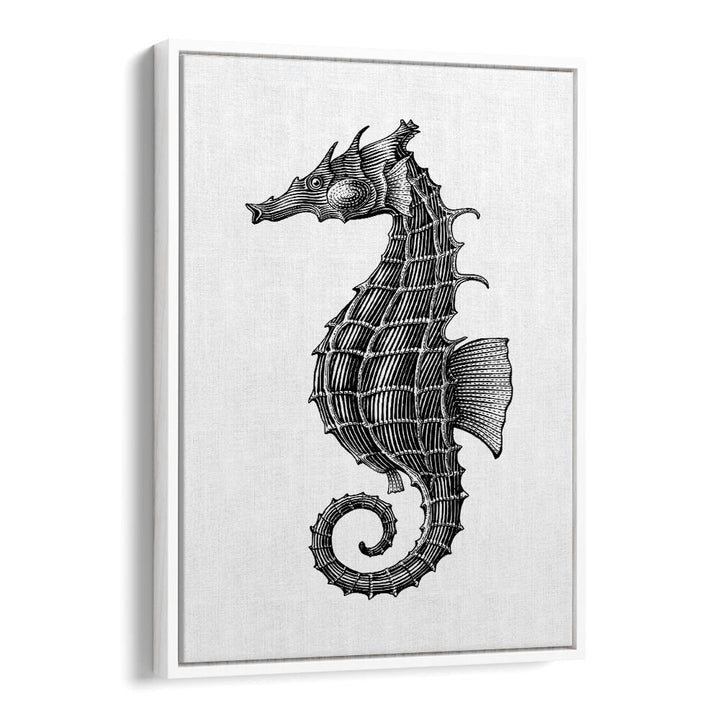 seahorse by jay stanley geometric art paintings in White Floater Frame