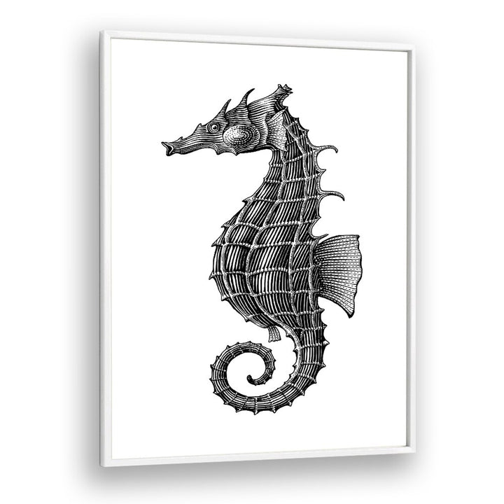 seahorse by jay stanley geometric art paintings in White Plain Frame