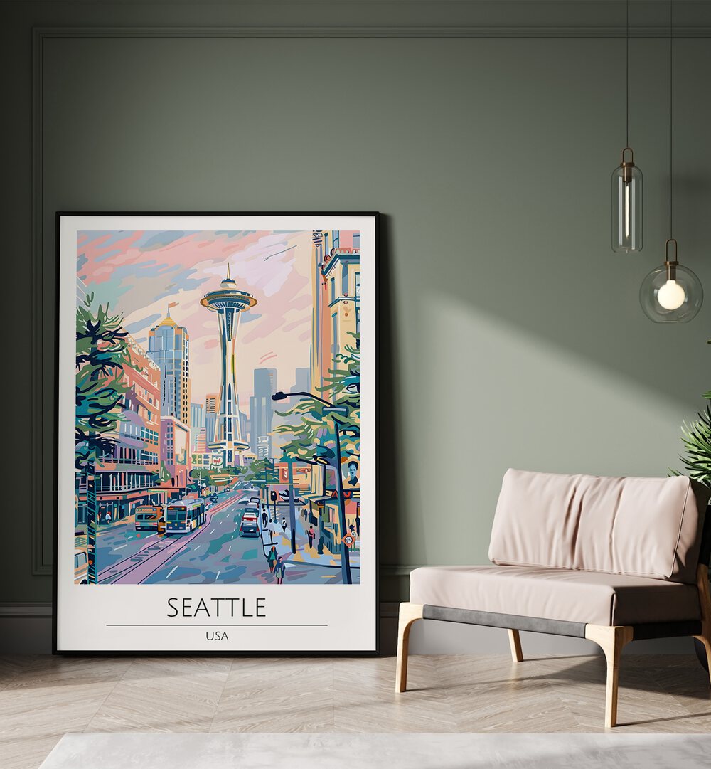 seattle-usa travel posters Artwork I placed on a Wall