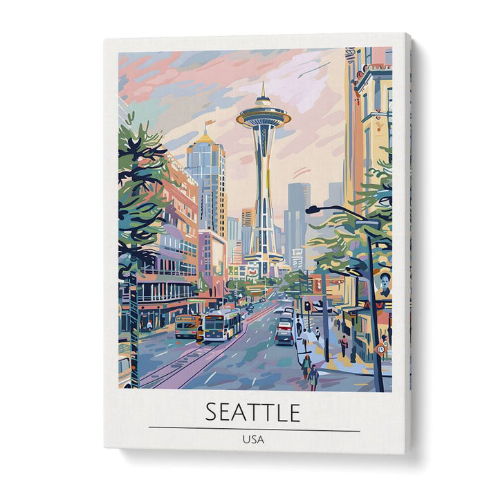 seattle-usa travel posters in Gallery Wrap