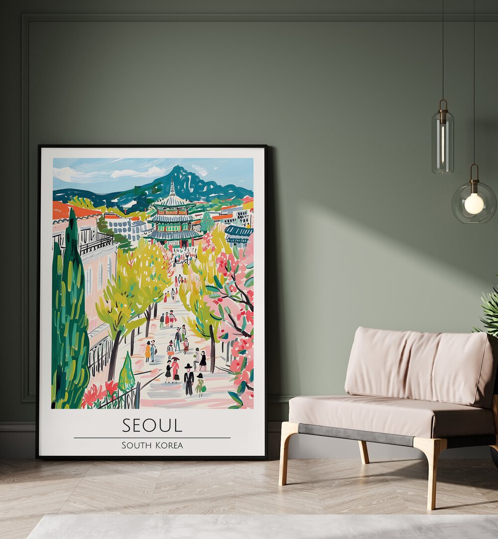 seoul-south korea travel posters Artwork I placed on a Wall