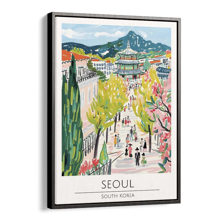 seoul-south korea travel posters in Black Floater Frame