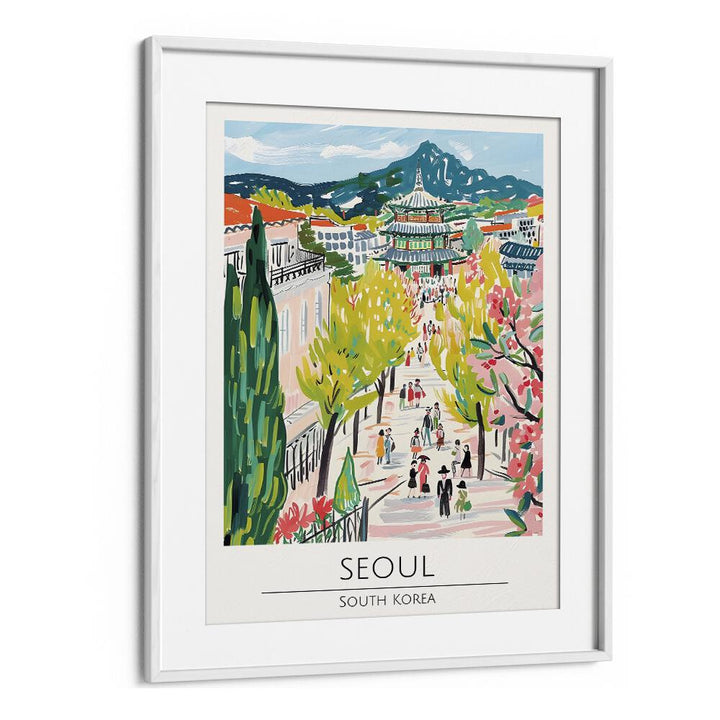 seoul-south korea travel posters in White Frame With Mount