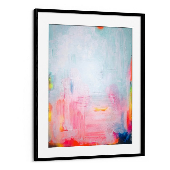 serotonin abstract paintings in Black Frame With Mount