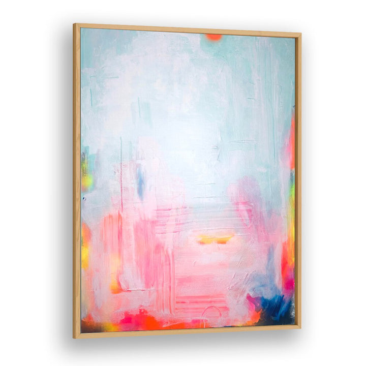 serotonin abstract paintings in Oak Wood Plain Frame