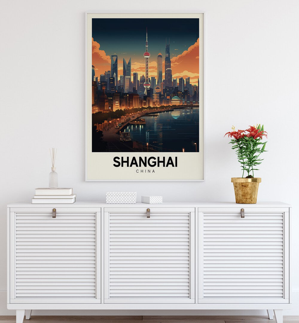 shanghai serenade travel posters Artwork II placed on a Wall 