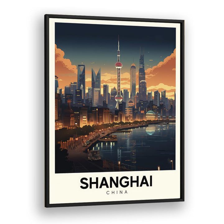 shanghai serenade travel posters in Black Plain Frame