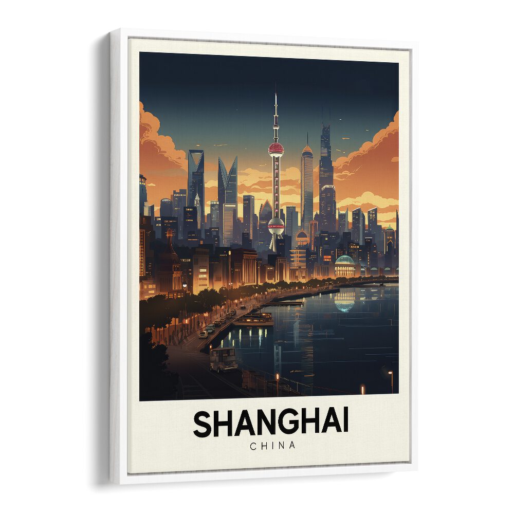 shanghai serenade travel posters in White Floater Frame