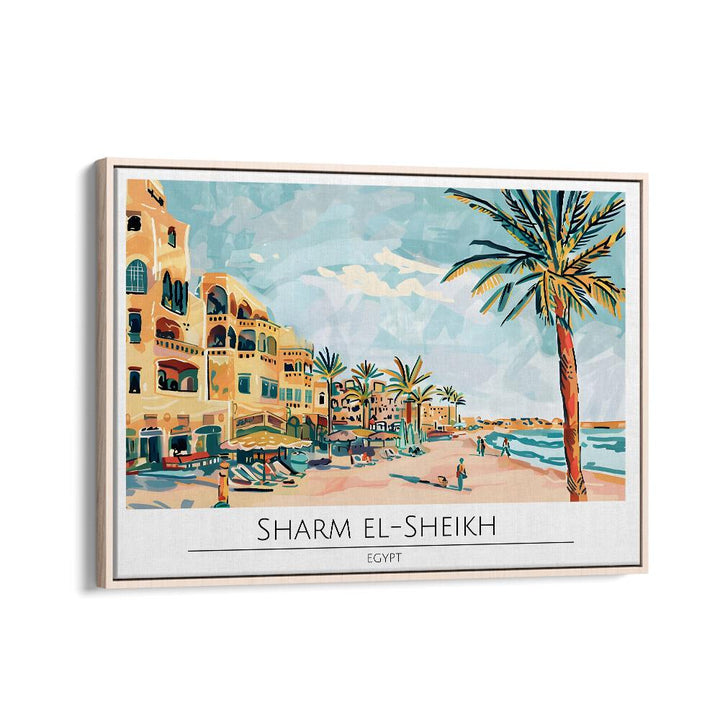 sharm el-sheikh-egypt travel posters in Oak Wood Floater Frame