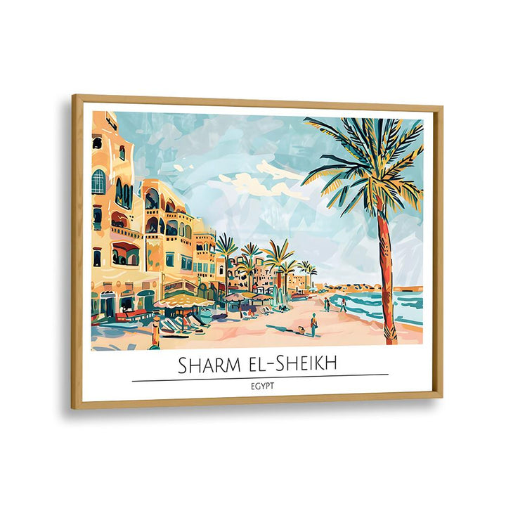 sharm el-sheikh-egypt travel posters in Oak Wood Plain Frame