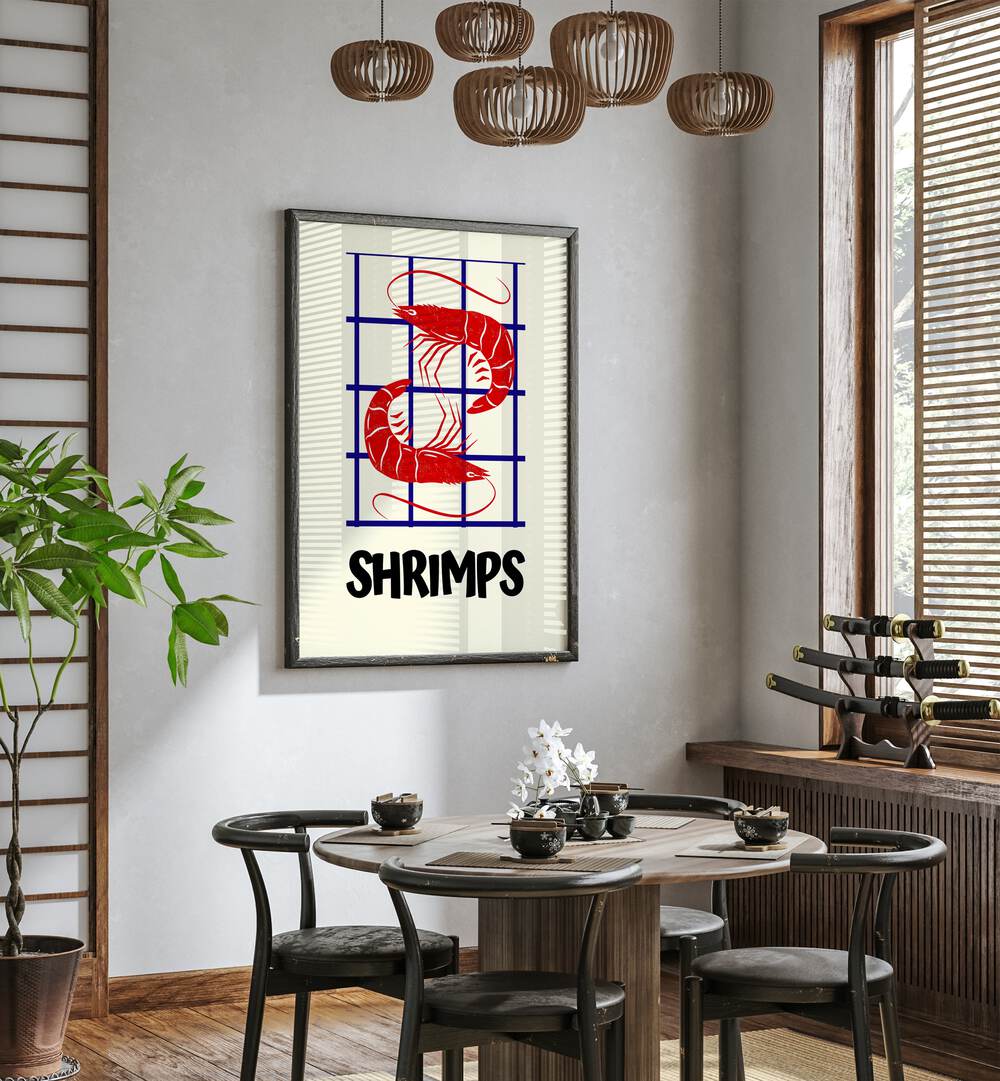 shrimps kitchen posters kitchen art prints Artwork II placed on a wall