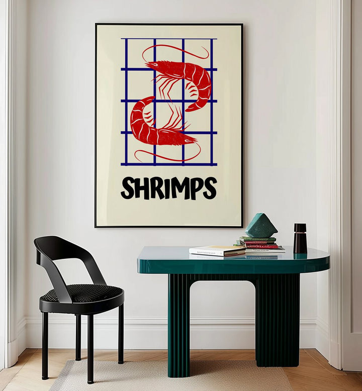 shrimps kitchen posters kitchen art prints Artwork III placed on a wall