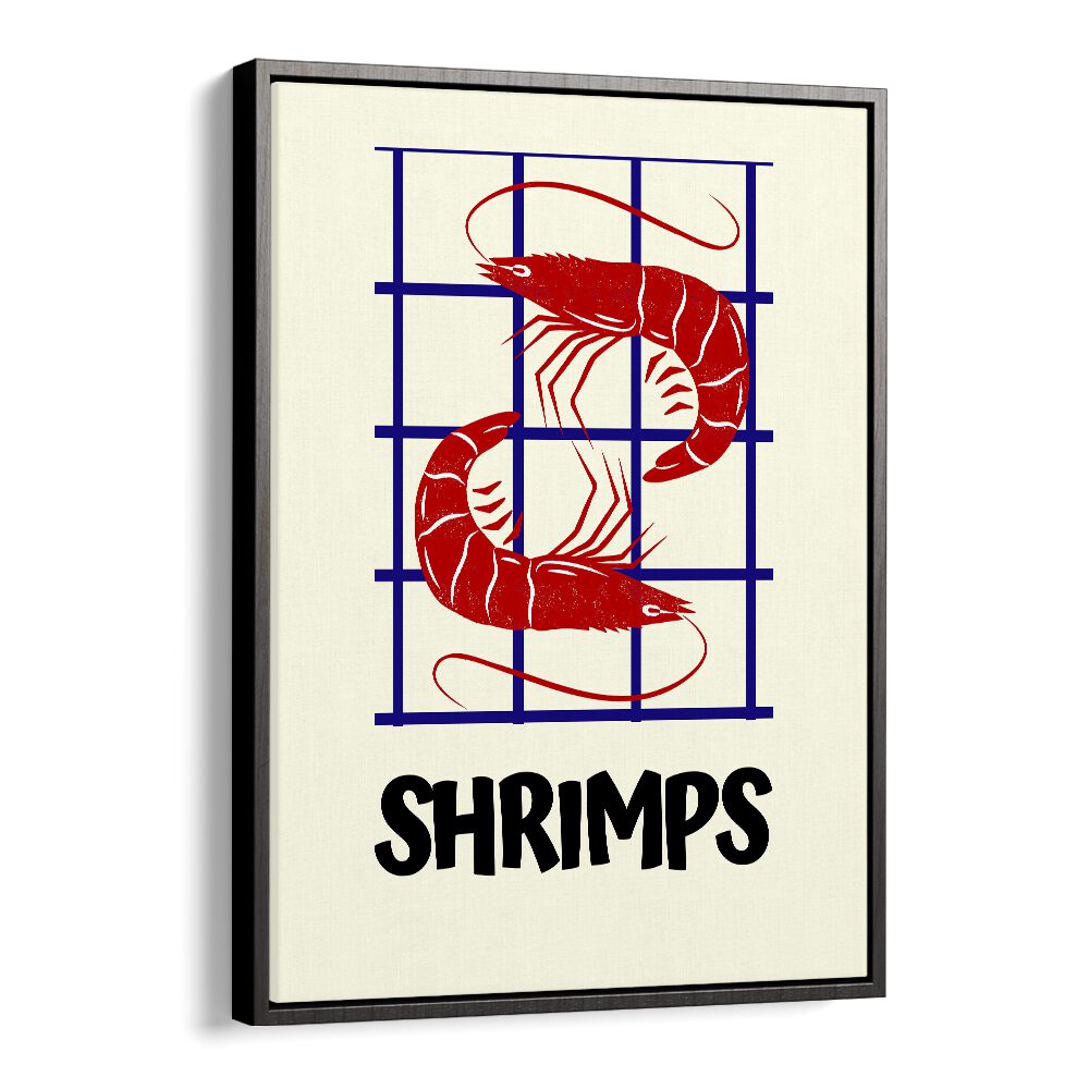 shrimps kitchen posters kitchen art prints in Black Floater Frame