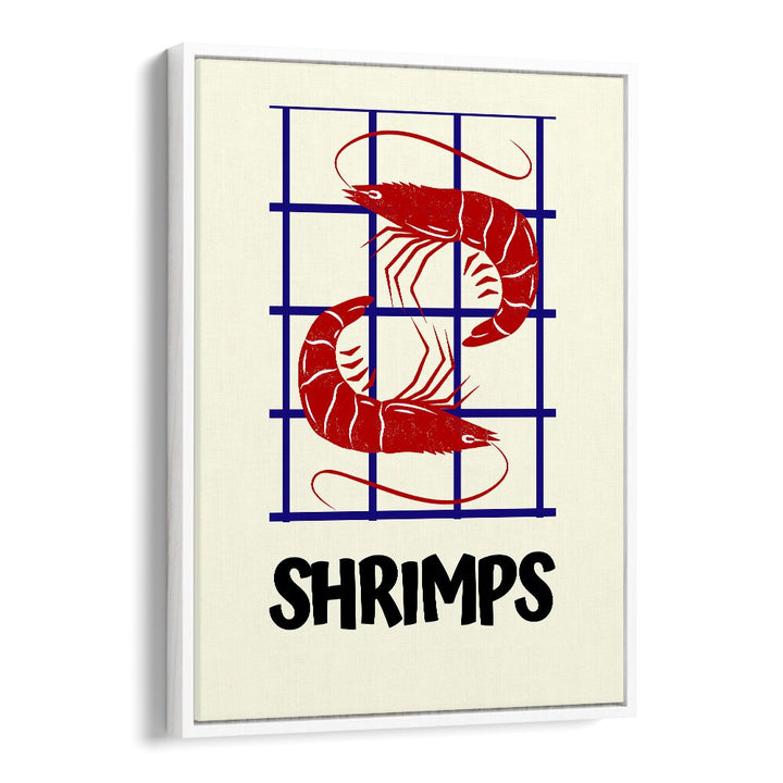 shrimps kitchen posters kitchen art prints in White Floater Frame