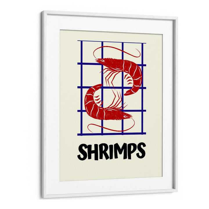 shrimps kitchen posters kitchen art prints in White Frame With Mount