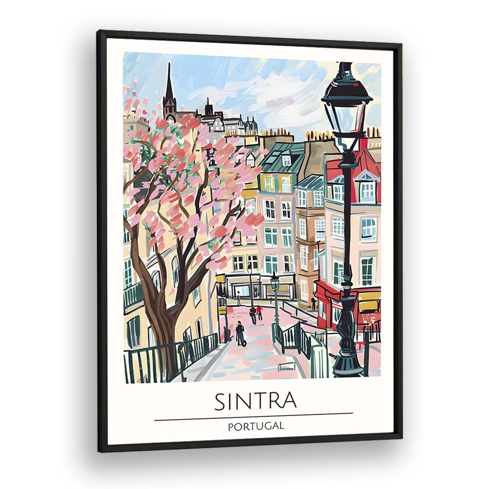 sintra-portugal travel posters in Black Plain Frame