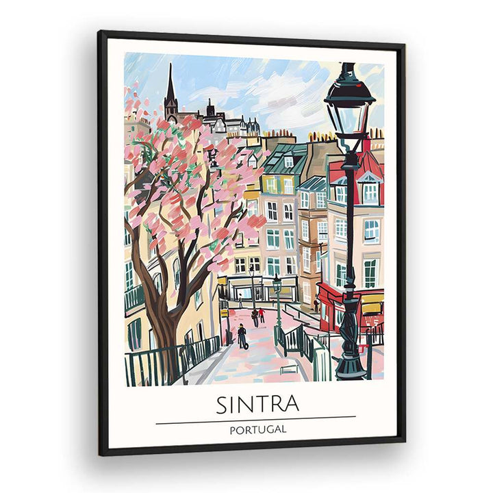 sintra-portugal travel posters in Black Plain Frame