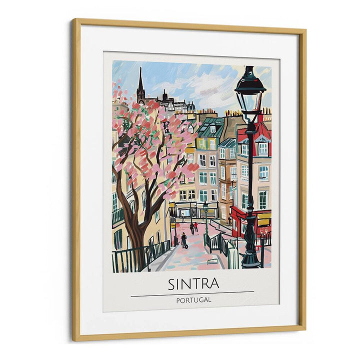 sintra-portugal travel posters in Oak Wood Frame With Mount