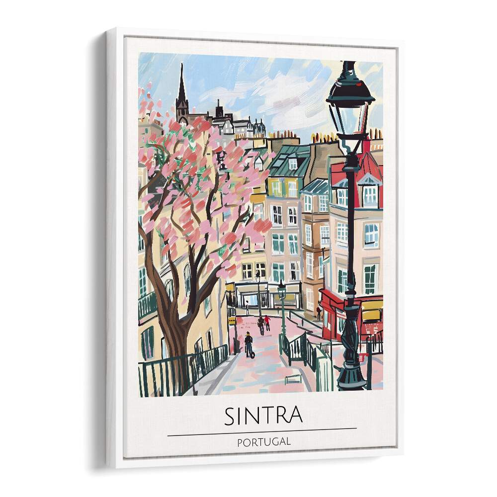 sintra-portugal travel posters in White Floater Frame