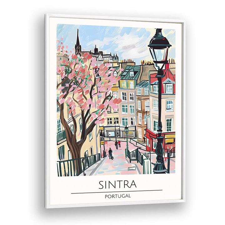 sintra-portugal travel posters in White Plain Frame