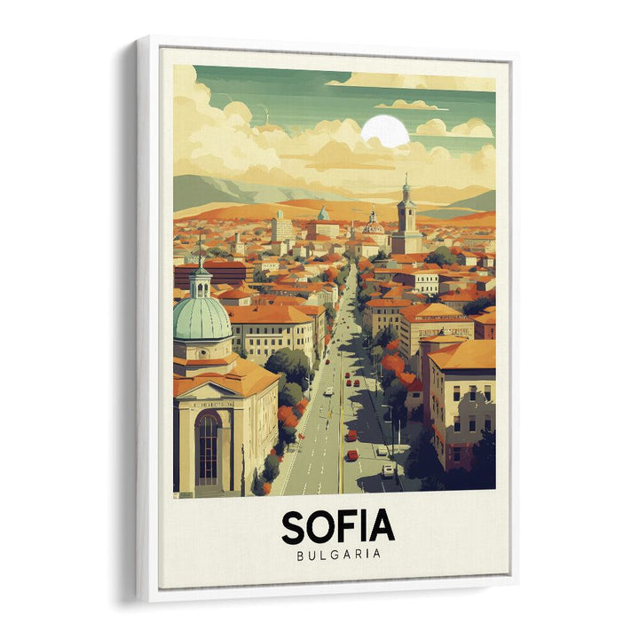 sofia-bulgaria I travel posters in White Floater Frame