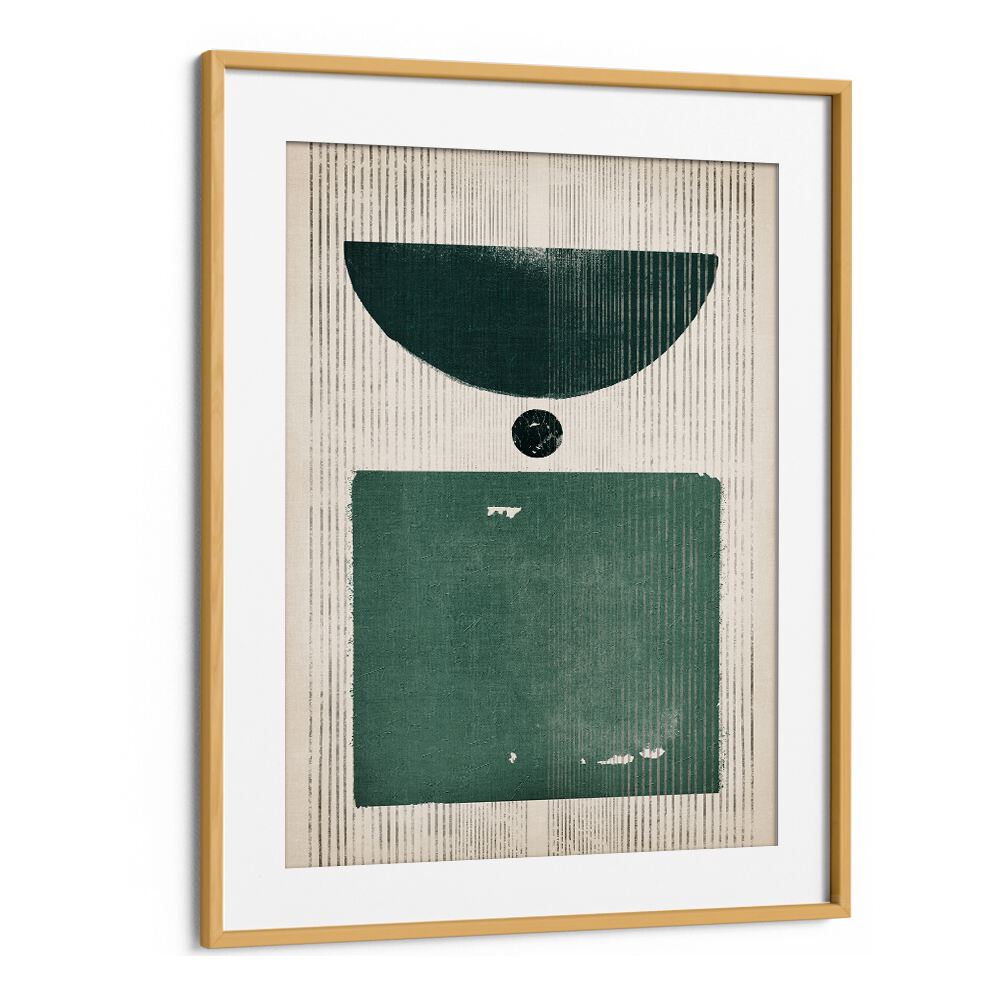 some emerald affairs geometric paintings in Oak Wood Frame With Mount