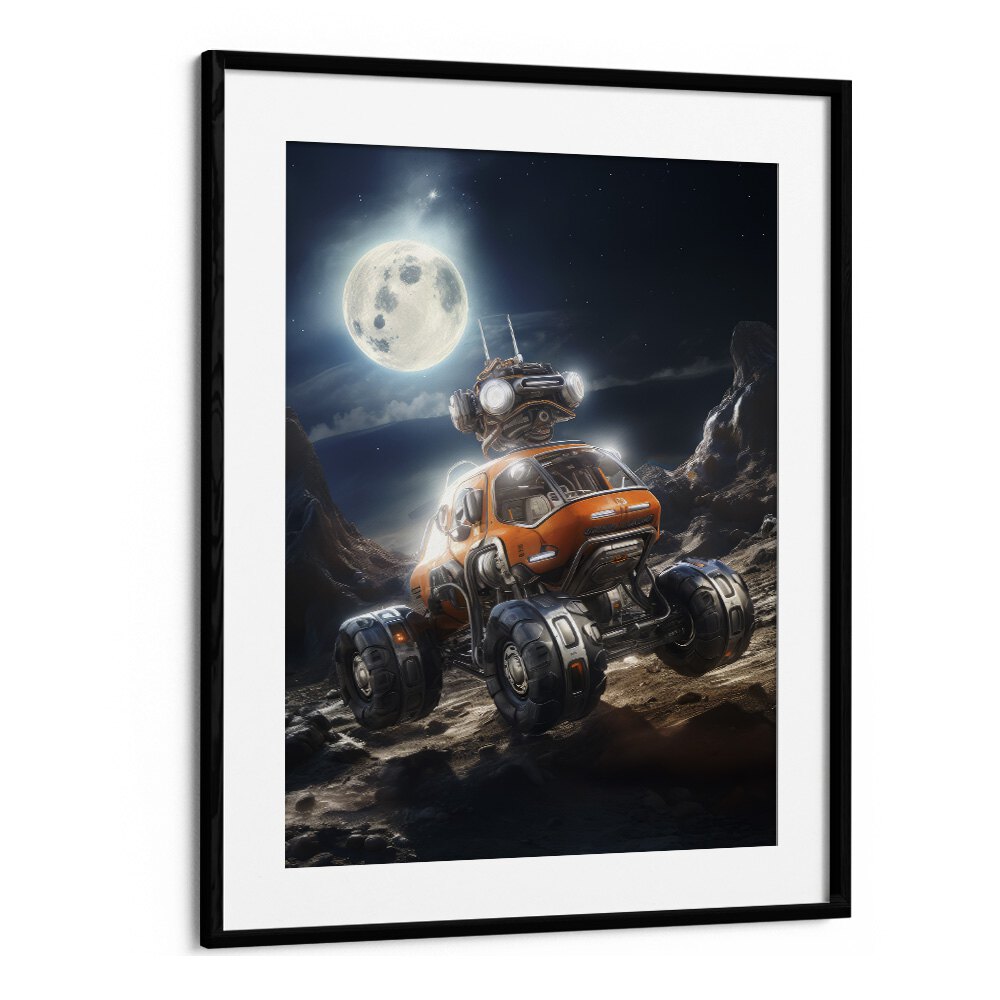 space car I car poster in Black Frame With Mount