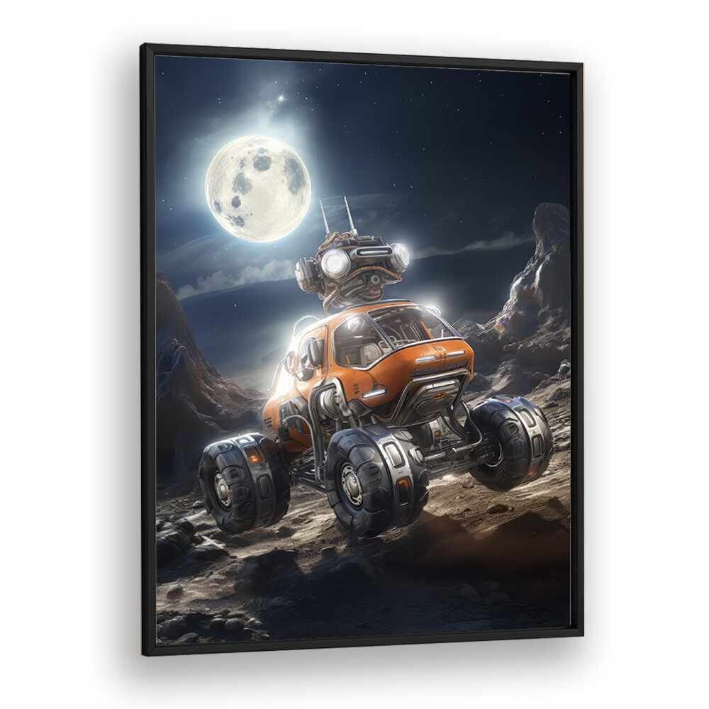 space car I car poster in Black Plain Frame