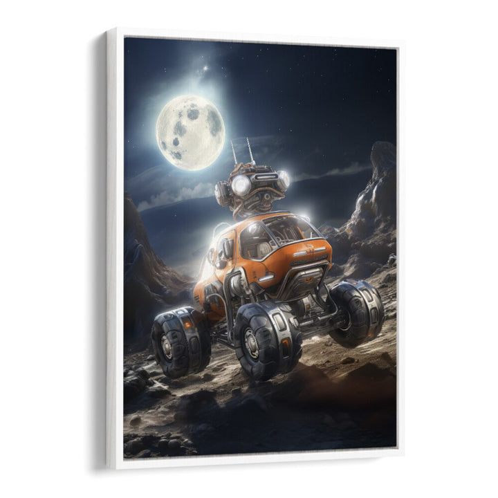 space car I car poster in White Floater Frame