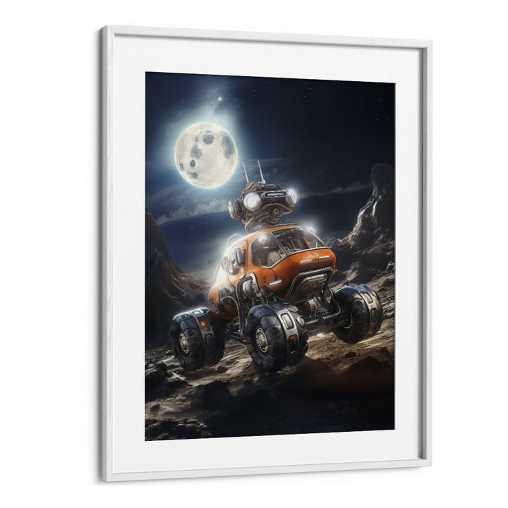 space car I car poster in White Frame With Mount