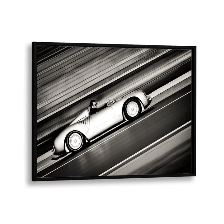 speed lines car poster in Black Plain Frame
