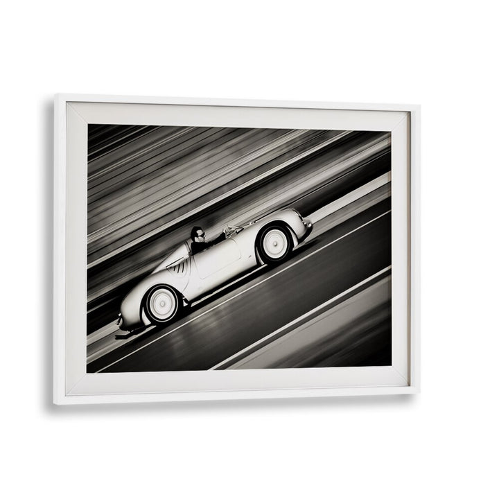 speed lines car poster in White Frame With Mount