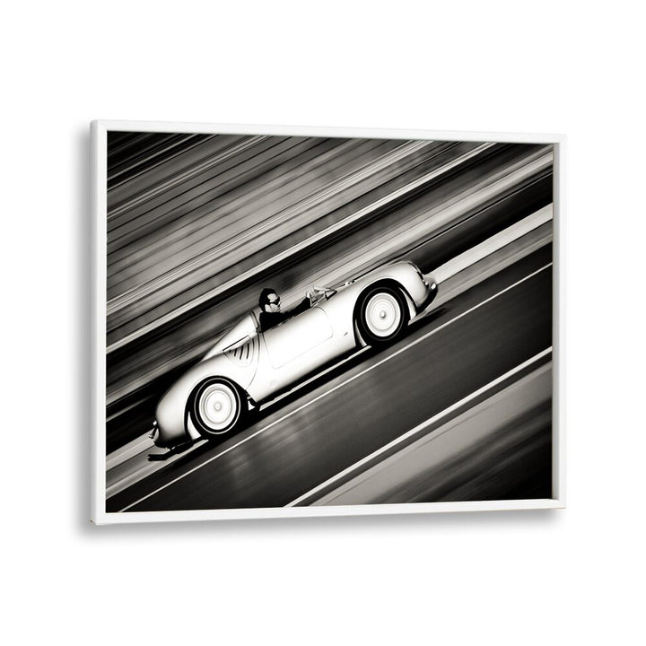 speed lines car poster in White Plain Frame