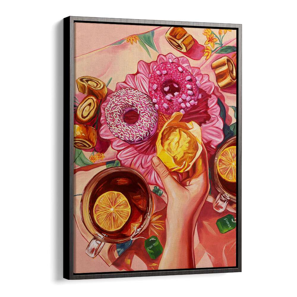 spill the tea kitchen posters in Black Floater Frame