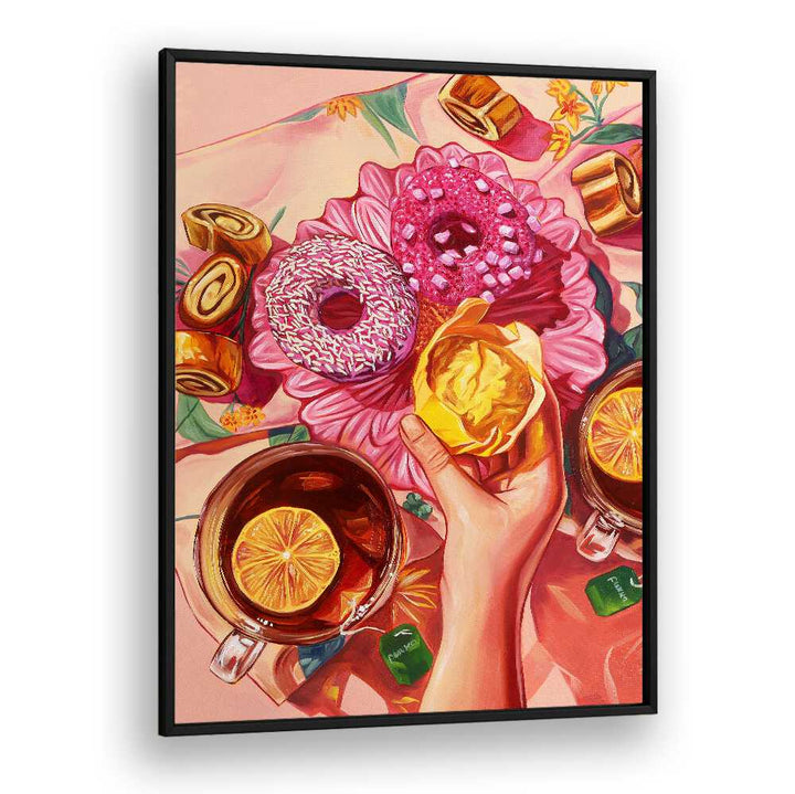 spill the tea kitchen posters in Black Plain Frame