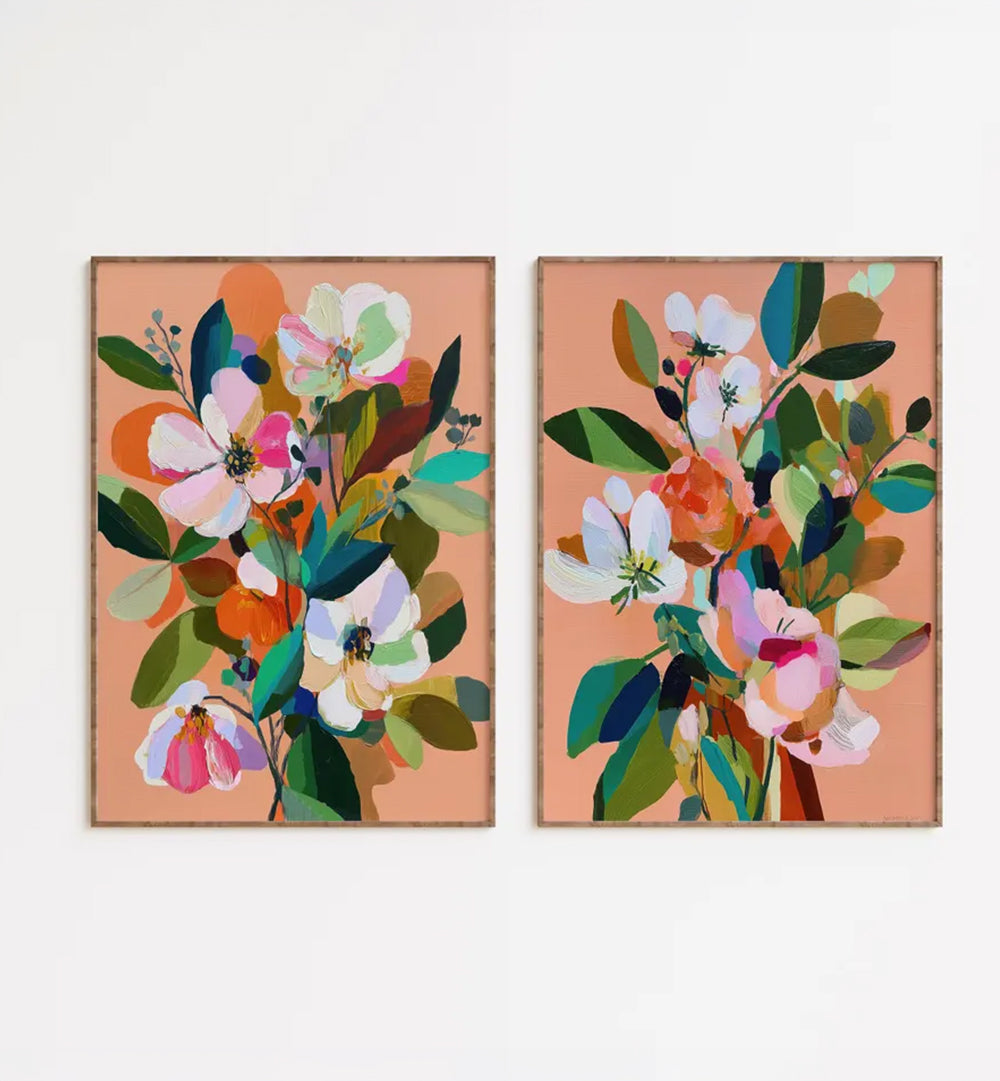 SPRING BLOOM , SET OF 2 PAINTINGS
