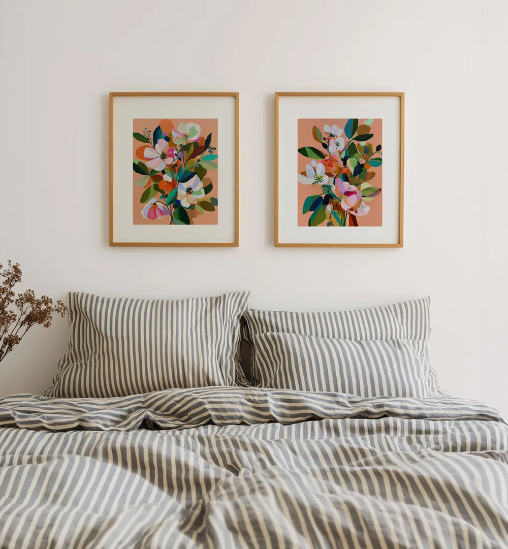 SPRING BLOOM , SET OF 2 PAINTINGS
