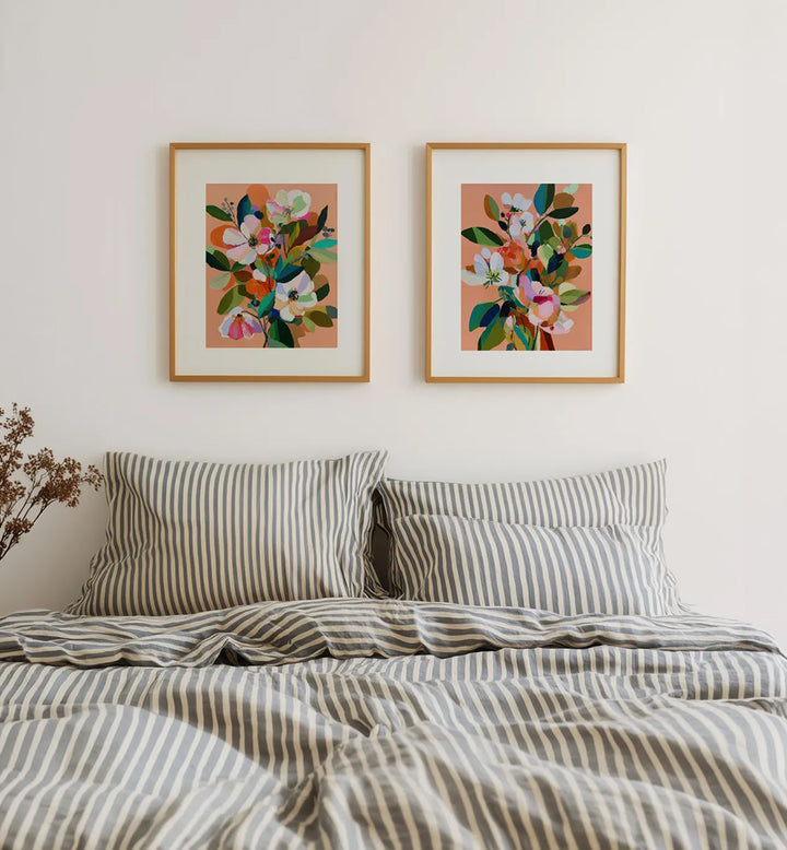 SPRING BLOOM , SET OF 2 PAINTINGS