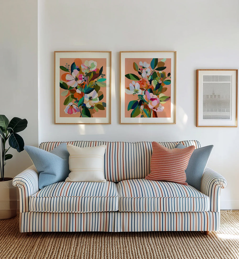 SPRING BLOOM , SET OF 2 PAINTINGS
