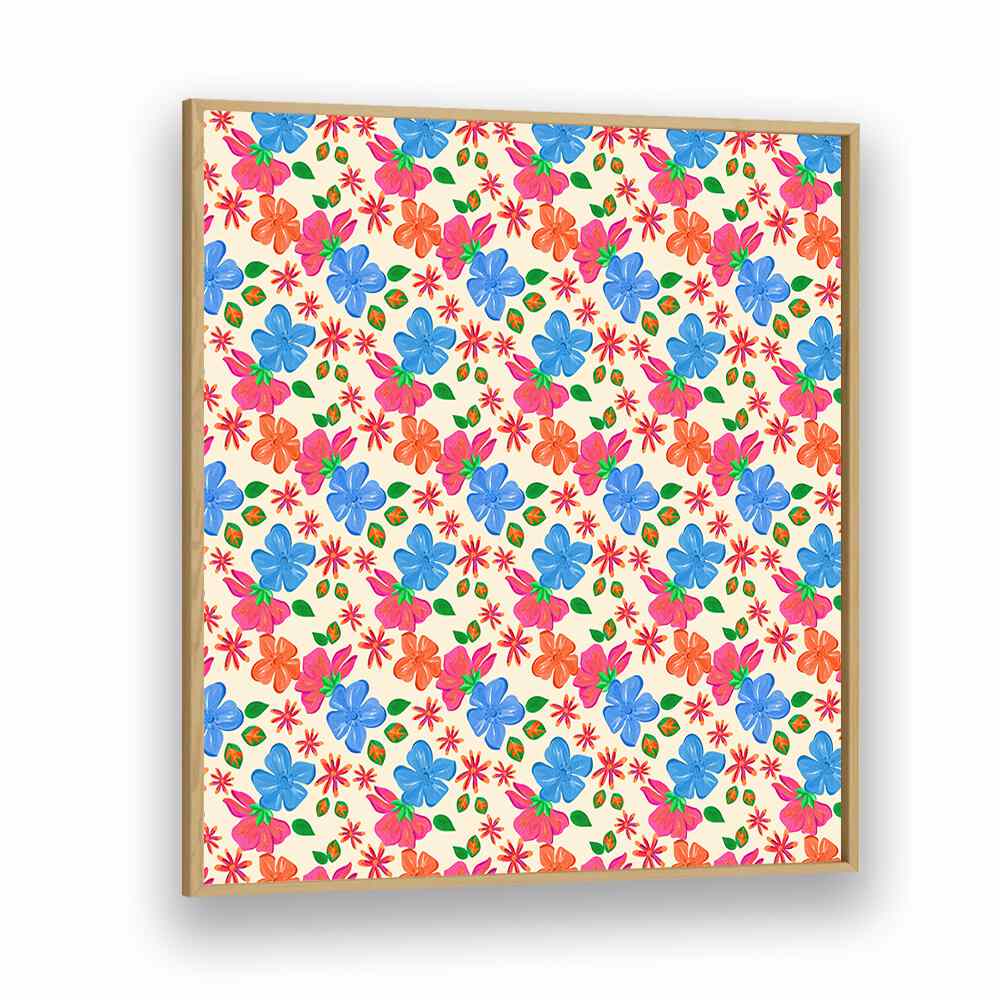 Vibrant SPRING FLORAL, FLORAL FLOWER PAINTINGS in an oak frame, perfect for bringing nature's beauty indoors.