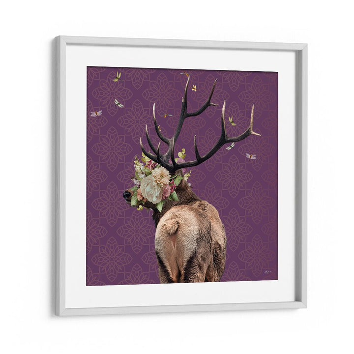 spring flower bonnet on deerby sue skellern wildlife posters wildlife paintings in White Frame With Mount