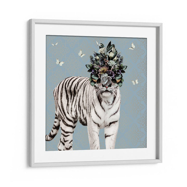 spring flower bonnet on white tigerby sue skellern kids room paintings kids room wallart in White Frame With Mount