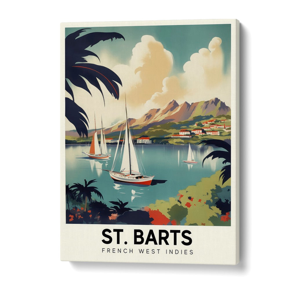 st. barts-french travel posters in Gallery Wrap