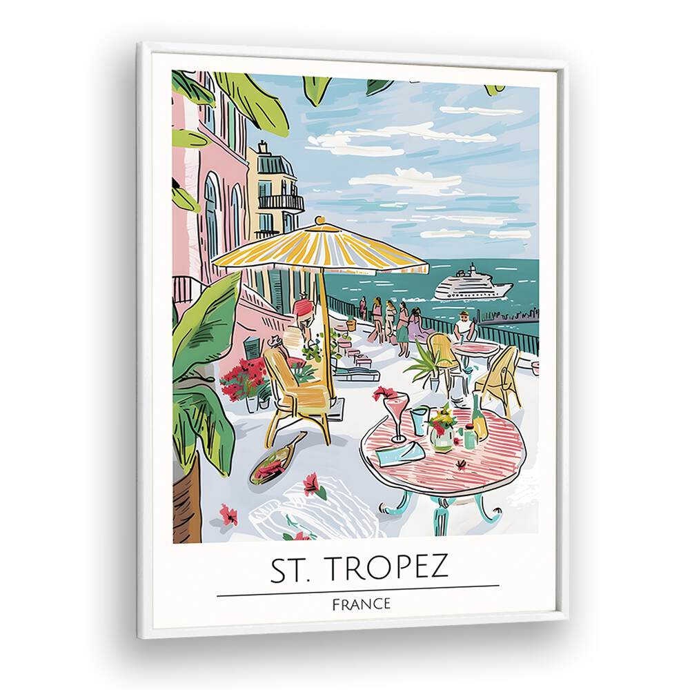 st. tropez-france travel posters in White Plain Frame